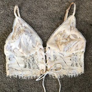 Lace tie up crop top/bralette